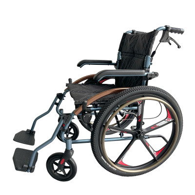 Wózek inwalidzki ręczny (z oponami pneumatycznymi, szybkozłaczką i ADAPTEREM) - 24''